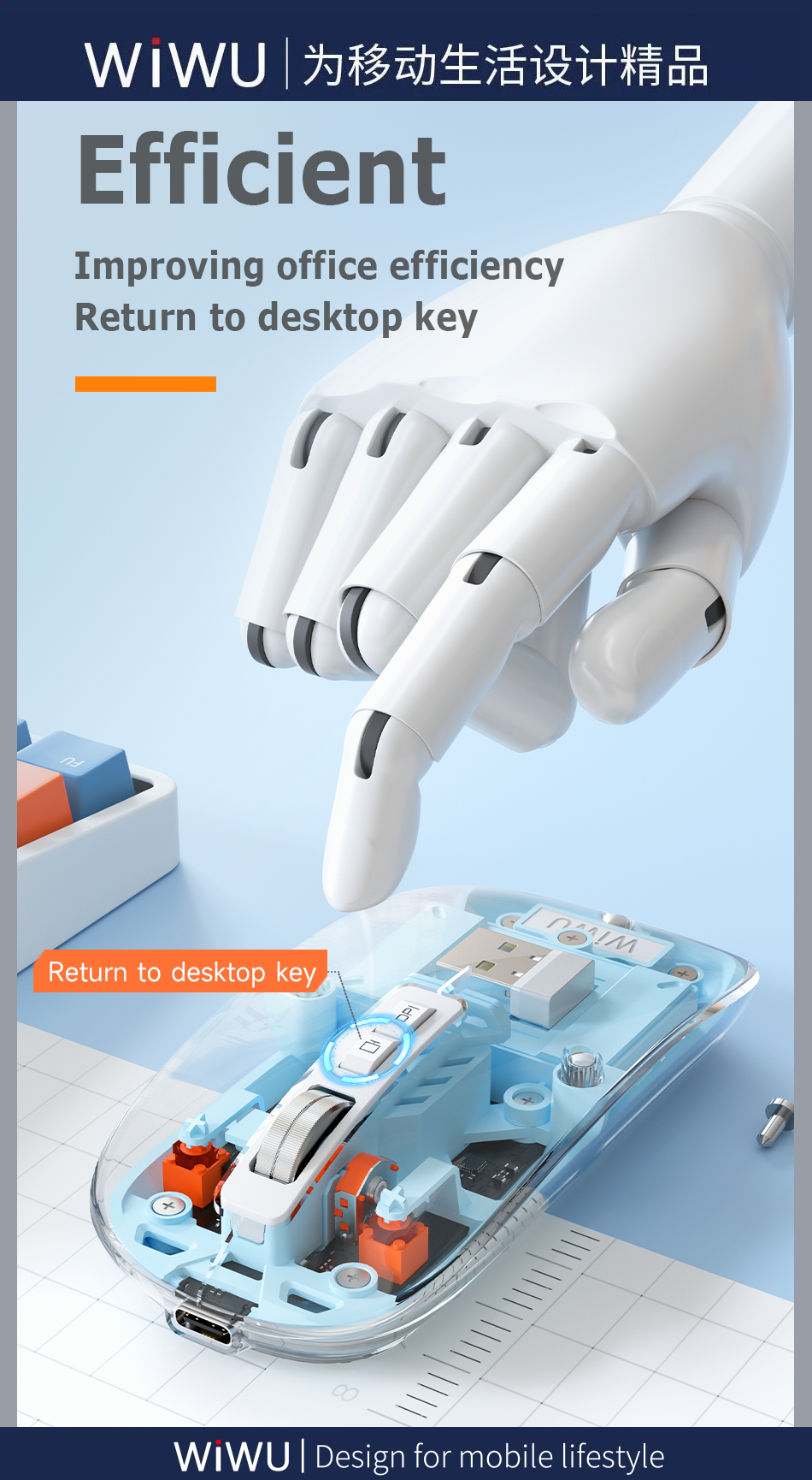 Magnetic Bluetooth Mouse Grey